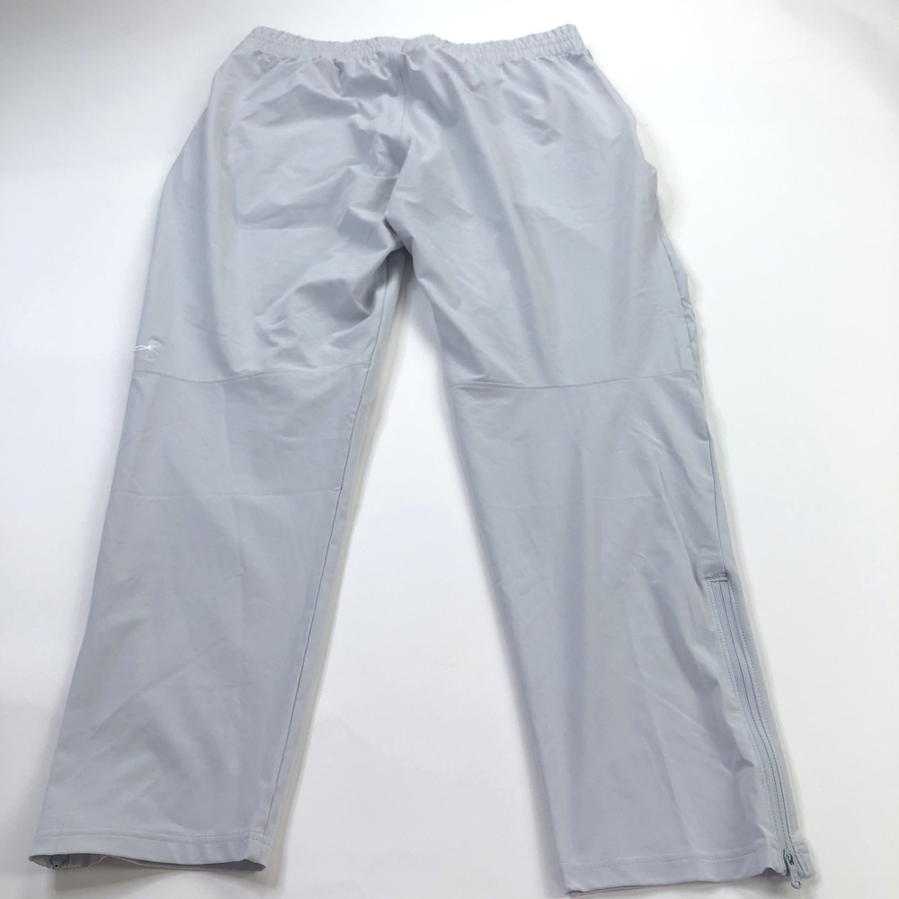 Under Armour Squad Warm Up Pant XL (Fit 36W 31L) Elastic Waist Zip Gray MINT
